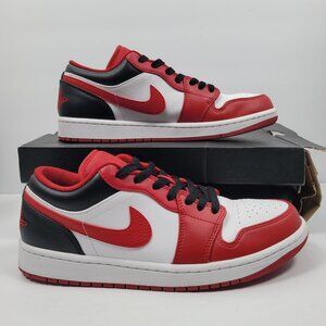 Air Jordan 1 Low  Men's Red/White/Black Sneakers 553558-163 US Size 9